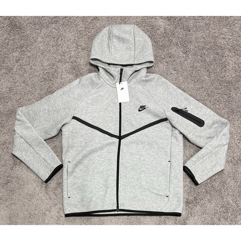 Nike Tech Fleece Windrunner Hoodie Dark Heather Grey HV0949-063 Mens Size L NEW